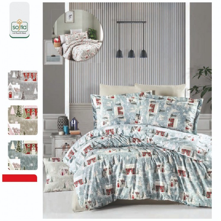 Softia Ranforce Snowy %100 Pamuk Nevresim Takımı