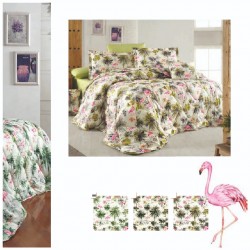 Softia Ranforce Flamingo %100 Pamuk Nevresim Takımı