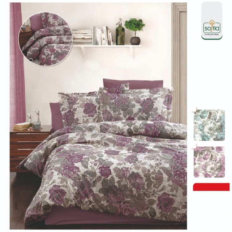 Softia Ranforce Spring Leaf %100 Pamuk Nevresim Takımı