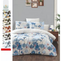 Softia Ranforce Flower Leaf %100 Pamuk Nevresim Takımı